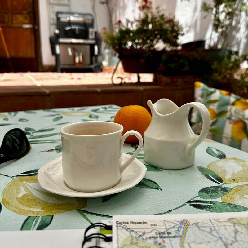 Morning coffee in the courtyard of CASABELLA